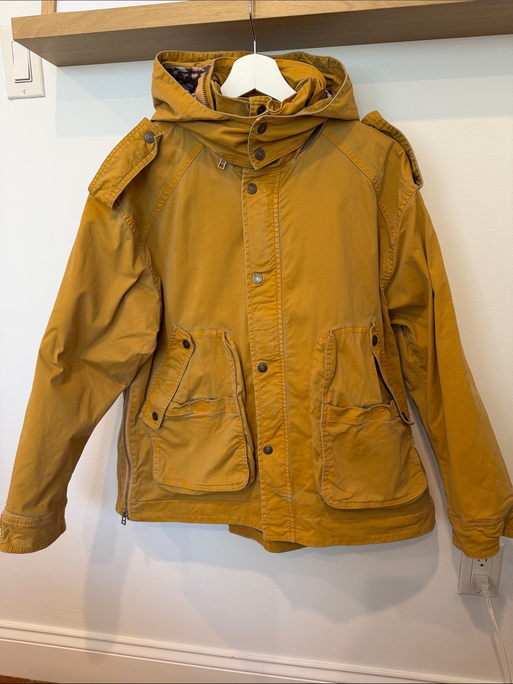 We The Free Mustard Hooded Utility Jacket